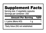 Lysine 500mg 500 v-caps