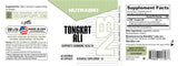 NutraBio Tongkat Ali LJ100 200mg full product label with directions and ingredients