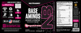 NutraBio Base Aminos Dragon Fruit Candy full label - nutrition facts, directions and hydration formula details