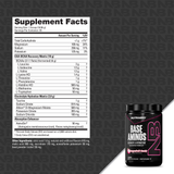 NutraBio Base Aminos Dragon Fruit Candy supplement facts panel - amino acid profile and serving size