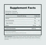 Benchmark Cola Creatine Gummies Supplement Facts – serving size 4 gummies, 30 servings, 5g creatine monohydrate, 0g sugar, 30 calories