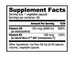 Vitamin D3(5000iu) + K2(180mcg)