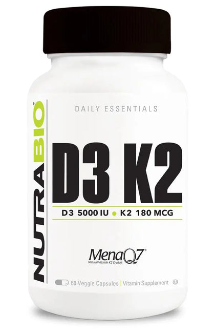 Vitamin D3(5000iu) + K2(180mcg) Nutrabio